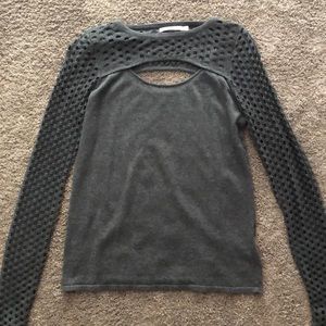 Bailey44 Grey cut out long sleeve